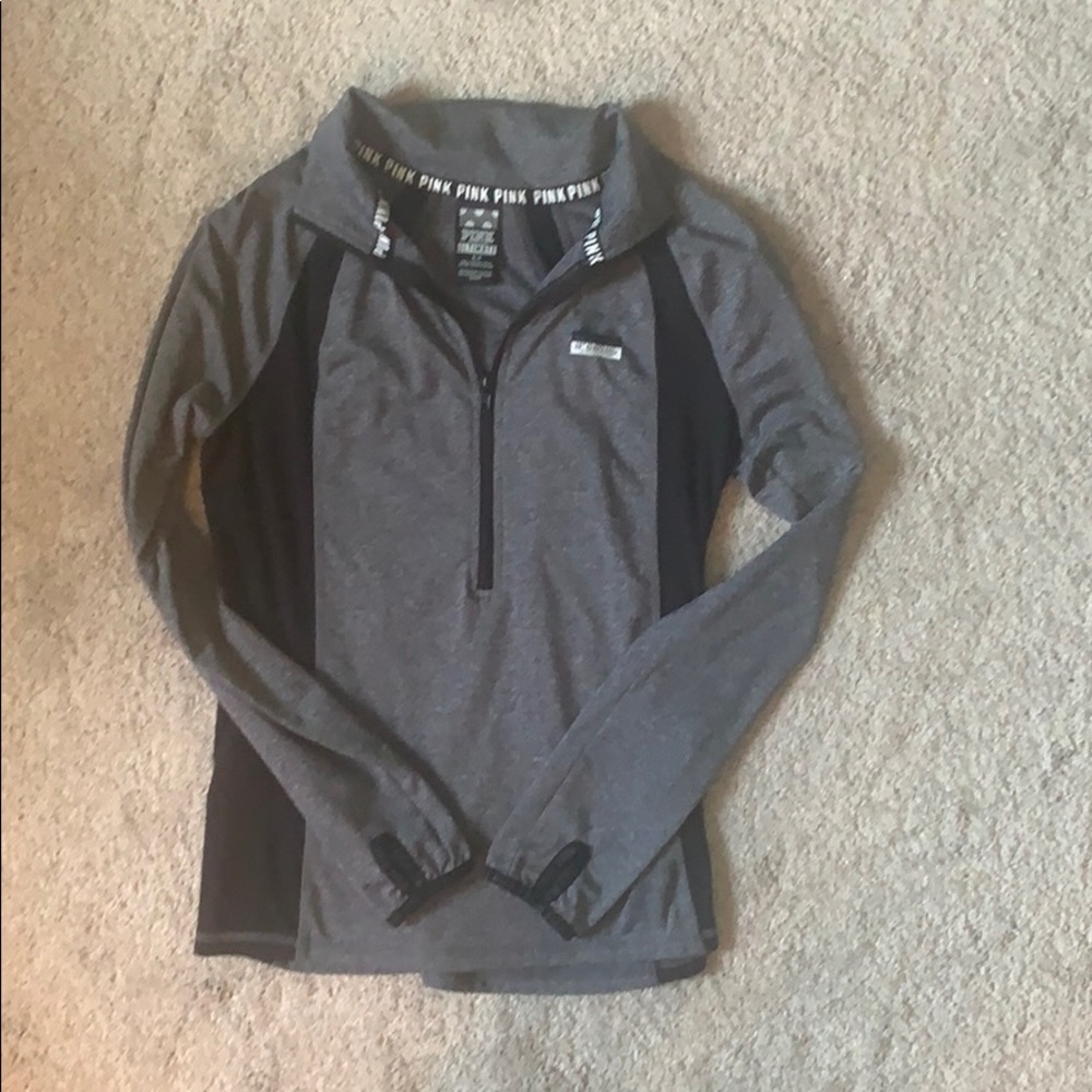 Pink half zip pull over